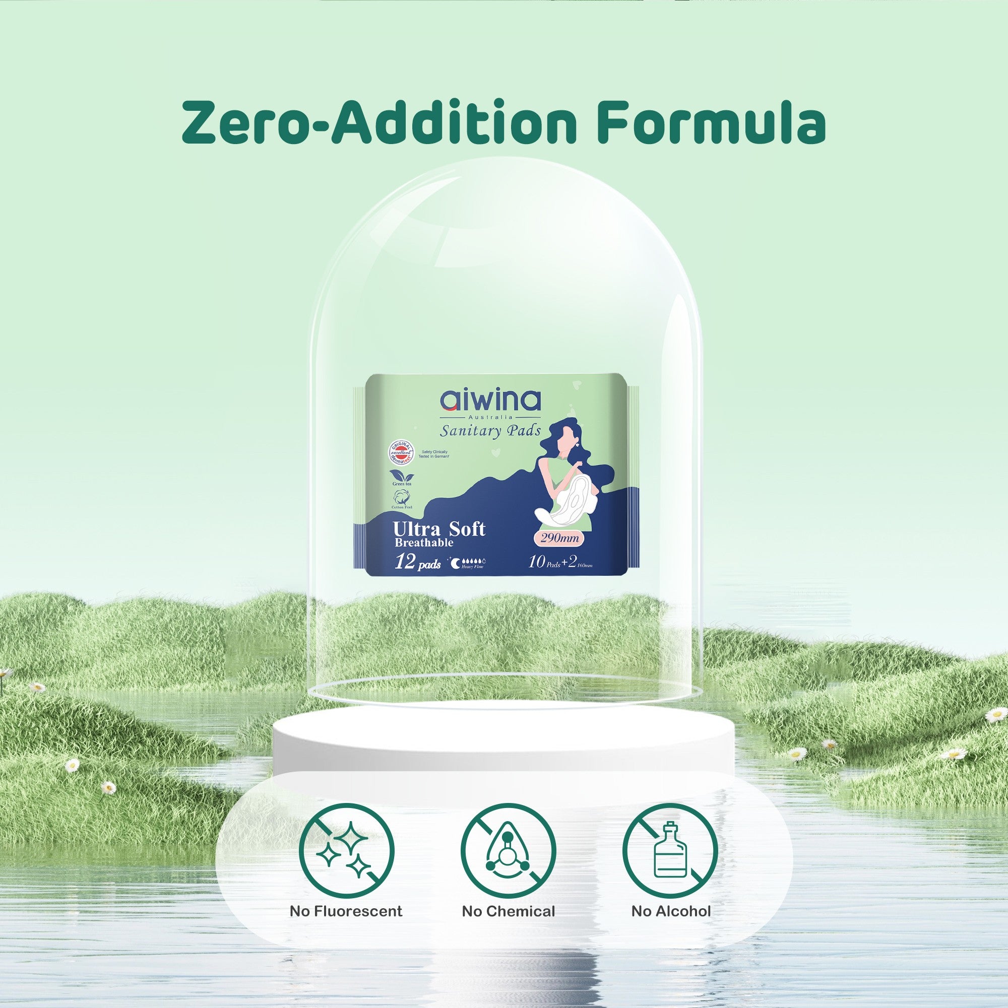 Comfy Ultra Soft Sanitary Napkin 10+2 Pads(Green)