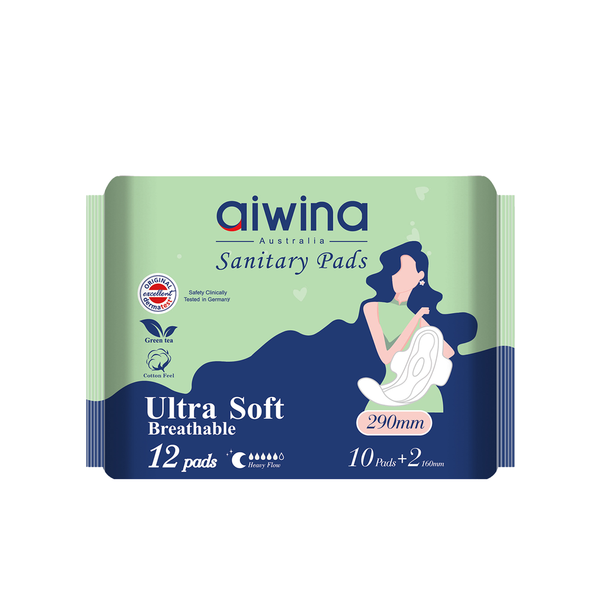 Comfy Ultra Soft Sanitary Napkin 10+2 Pads(Green)
