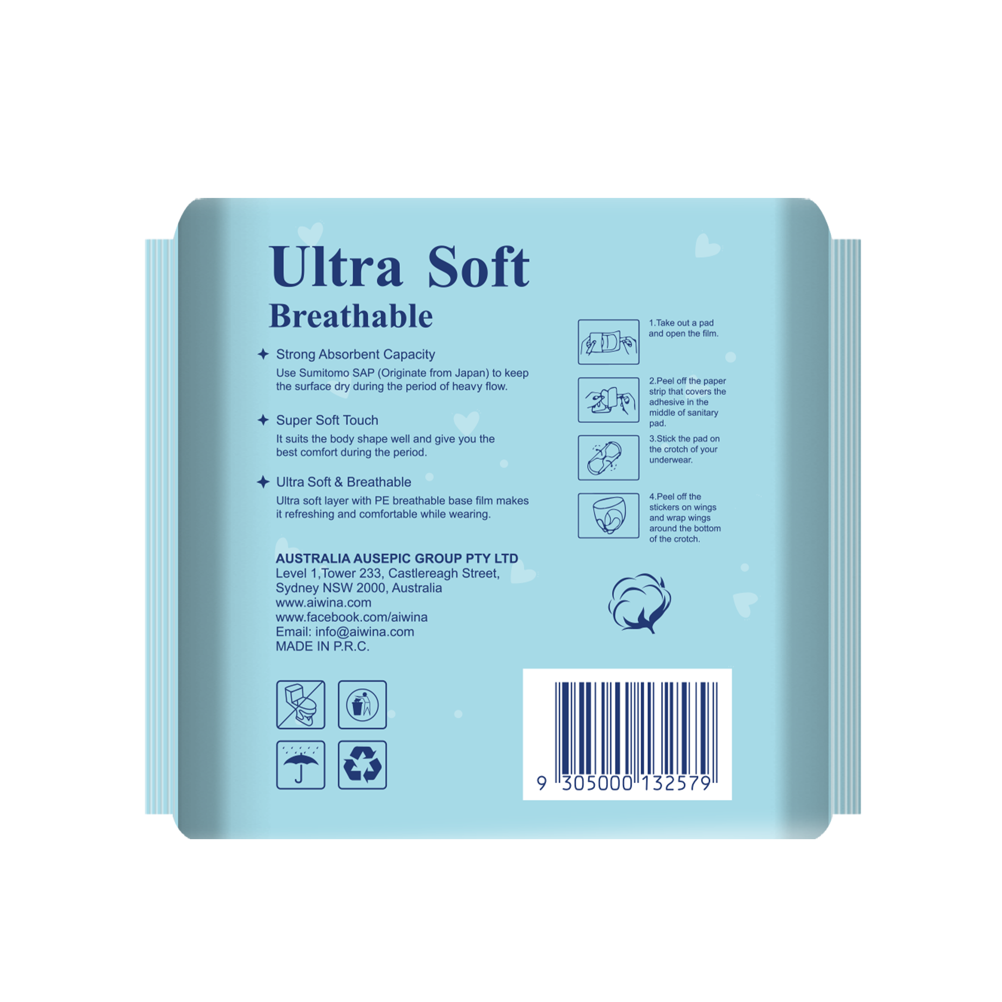 Comfy Ultra Soft Sanitary Napkin 10+2 Pads(Blue)